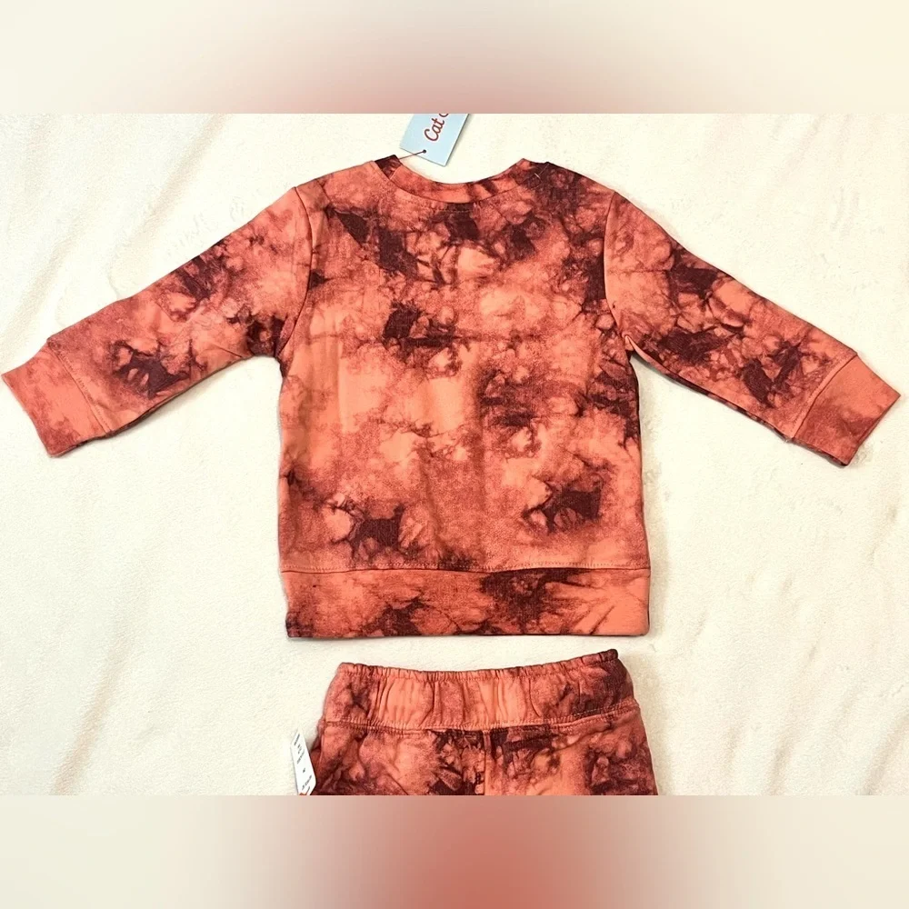 Cat & Jack Kids Tie-Dye Sweatsuit Long Sleeve Sweatshirt & Jogger Set 12 Months